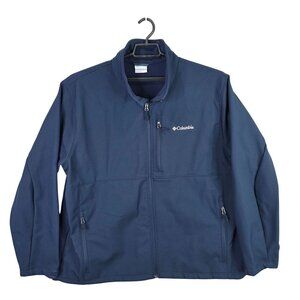 Womens Columbia Navy Blue Full Zip Softshell Jacket Polyester Outdoor Wear 3X
